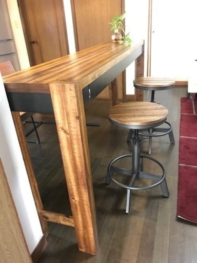 【値下げ】カウンターデスク　椅子セット②