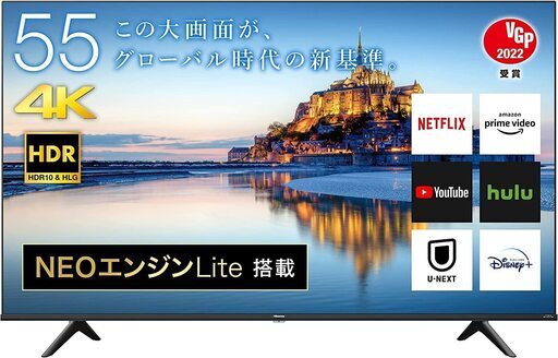55V型 4Kチューナー内蔵 液晶 テレビ 55A6G 2021年モデル