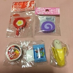 食べ物消しゴム5個  新品未使用