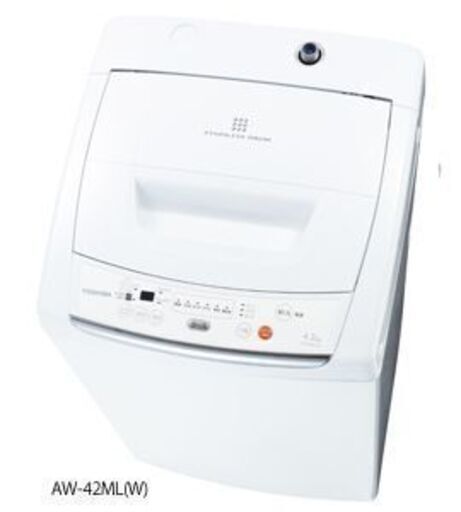 洗濯機：東芝AW 420ML（W）全自動洗濯機