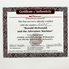 【苫小牧バナナ】超レア！新品デッドストック Mcmemories マックメモリーズ ドナルド アドベンチャーマシン セル画 額入り シリアル入♪の画像