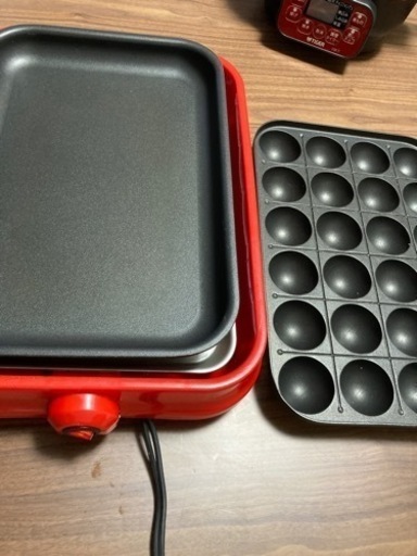 アイリスオ-ヤマ　脱着式ホットプレート　たこ焼き器　PHP 24W-R