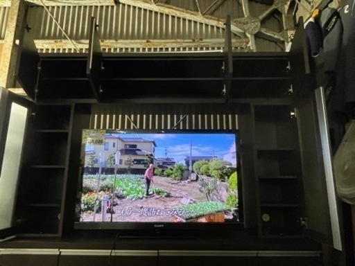 テレビボード　壁面収納付　大容量