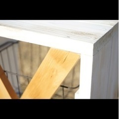 カゴ付き2段棚　ナチュラルの画像