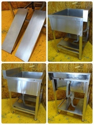(569-0) 業務用 ステンレス 1槽シンク W600D600H800BG90 中古品 一槽 流し台 厨房機器 飲食店 店舗 大阪府