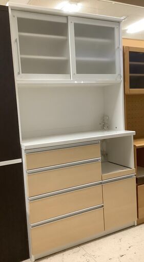 創愛ファニチュア レンジボード ハイタイプ ラスク 110R/110HK-N WH×NA【ユーズドユーズ名古屋天白店】 J1293