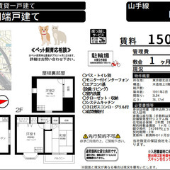 山手線 田端駅 徒歩8分／一戸建／バストイレ別／ ペット可能