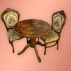 _^ イタリア アッティカ製 ダイニングテーブル ラウンドテーブル 木製