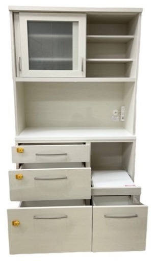 GM797 ???今月限定10%OFF!!?【近隣配達可能】ニトリ コパン 幅100 キッチンボード 食器棚 白 リサイクルショップ 