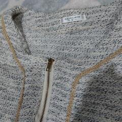 HoneysツイードノーカラーカーディガンMの画像