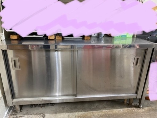 業務用　スライド式収納　兼　調理台