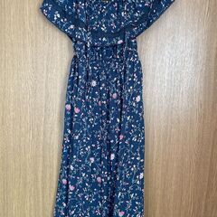 ロングワンピース ネイビー 花柄 フリーサイズ Heather ヘザーの画像