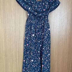 ロングワンピース ネイビー 花柄 フリーサイズ Heather ヘザー
