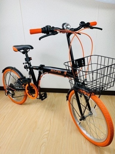 【受付終了】折りたたみ自転車 20インチ  かご　ライト カギ付　SF19