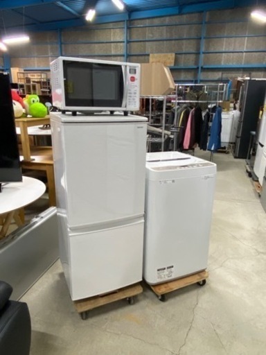 お得な家電3点セット!!国内メーカー まとめて格安自社配送可能です!!SHARP 冷蔵庫 洗濯機 電子レンジ