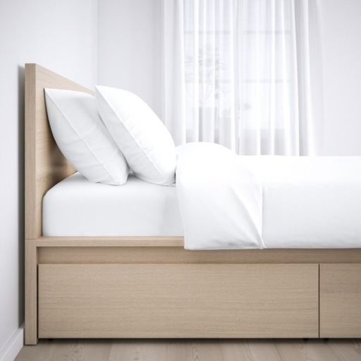 【12/25まで】IKEA マルム セミダブル　ベッド（マトレス付き）