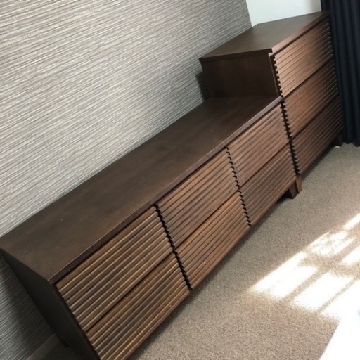 美品 木製 タンス チェスト セット ブラウン 茶色
