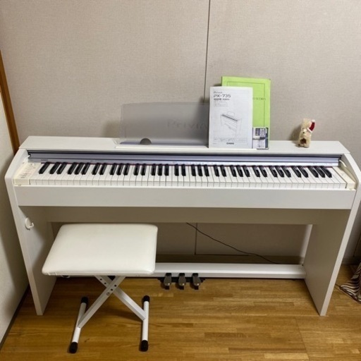 CASIO PX-735WE 電子ピアノ 2011年　引き取り可能 大阪府全域お届けします！】CASIO 電子ピアノ Privia PX-735WE