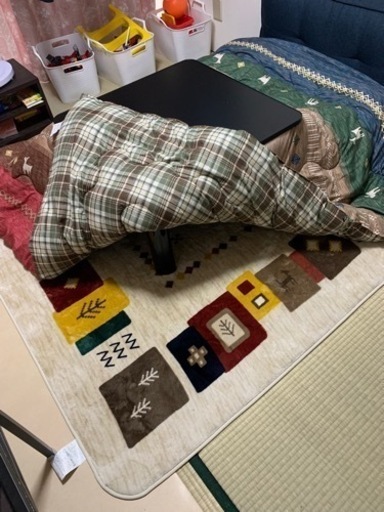 (お値下げ)コタツテーブル、コタツ布団、ラグマット