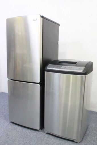 アーバンカフェシリーズ 冷蔵庫/洗濯機 ステンレスブラック家電2点セット 自社配送エリア限定 2019年製 Haier  中古 店頭引取歓迎 R4741)