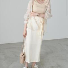 新品未使用品／Chacoclosetリブリラックスロングタイトスカート　の画像