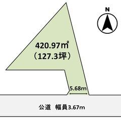 筑西市玉戸売地！国道50号線南側に位置する閑静な住宅街。南向き、...