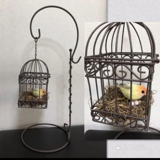12/25まで期間限定出品‼️鳥カゴ風インテリア♡お好きなものを入れて　吊り下げ式