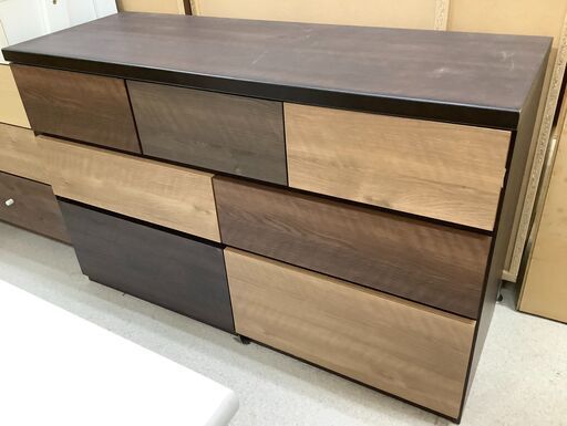 NITORI/ニトリ 3段チェスト ローチェストランダム 120LC DBR【ユーズドユーズ名古屋天白店】 J1307