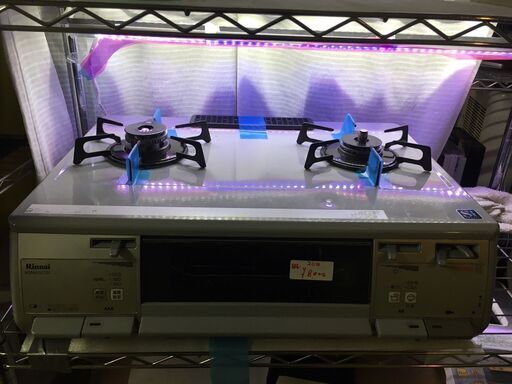 ☆中古 激安！！￥8,000！！Rinnai　2口ガスコンロ　家電　都市ガス　KGM62VTGL型　【BBL053】