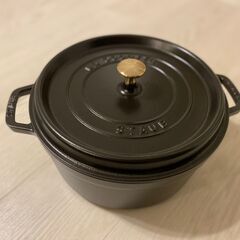 美品！ストウブ ピコ ココット ラウンド ブラック 26cm スチーマーセット