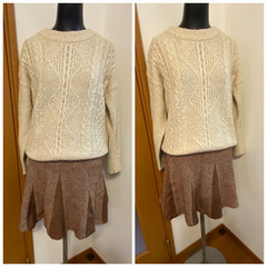 MICHEL KLEIN ミシェルクラン 格子柄スカート 36 シルク混の画像