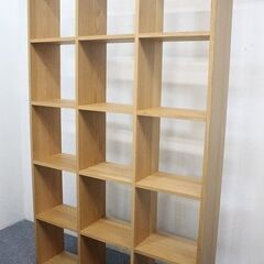 無印良品 スタッキングシェルフセット・５段×３列・オーク材   中古家具 店頭引取歓迎 R4771)