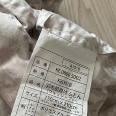 東京西川　肌掛け羽毛布団　2枚セットの画像