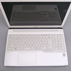 中古美品 白 ノートパソコン 15.6型 富士通 AH42/R 第4世代 Pentium 4GB 750G DVDRW 無線 Wi-Fi Bluetooth カメラ Windows10 Office