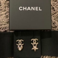 使極美品 CHANEL シャネル ラインストーン ココマーク ピアス