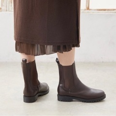 新品 サイドゴアブーツ LL 24.5〜25センチくらい ブラウン茶色の画像