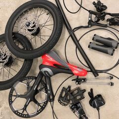 16インチ折りたたみ自転車から取り外した純正部品一式を格安でお譲...