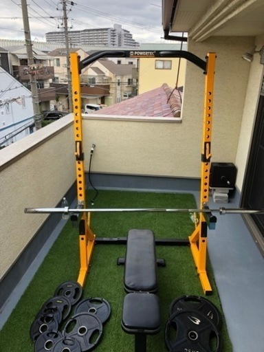 パワーテックハーフラック インクラインベンチ オリンピックシャフトプレートセット