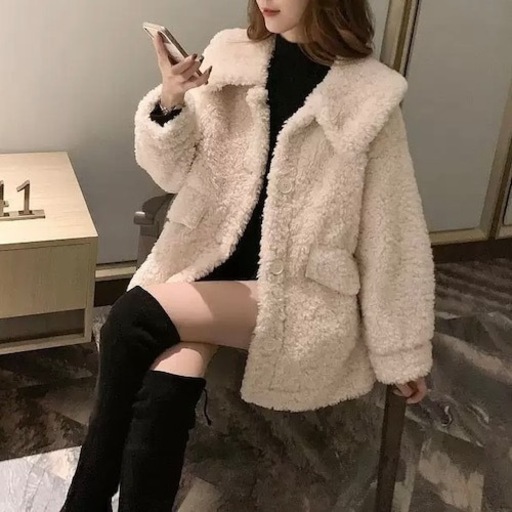 襟付きボアブルゾン