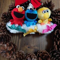 🎄クリスマスリース⛄エルモ‼️簡単にくっつけただけのハンドメイド...