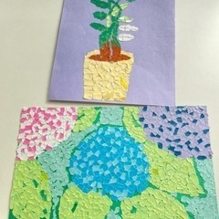 千切り絵アート　2枚セット　植物