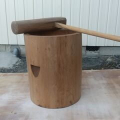  もち臼3升用と杵 幅約41cm高さ約50cm 餅つき 大晦日 ...