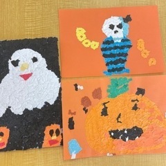 ハンドメイド　千切り絵　ハロウィン3枚セット
