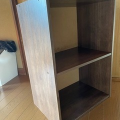 2段棚  縦置き横置き可 茶色 組み立て済