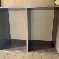 2段棚  縦置き横置き可 茶色 組み立て済の画像