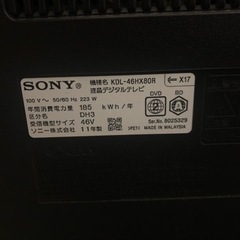 SONY テレビ　テレビ台セットの画像