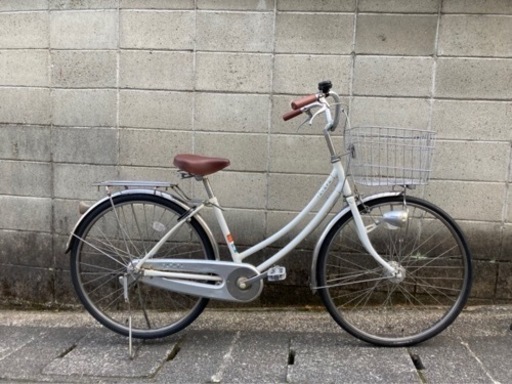 【整備済自転車】26インチ　ブリヂストン製　オートライト、変速なし　前後タイヤ、カゴ、グリップ、鍵新品❗️若林自転車　膳所SALE❗️