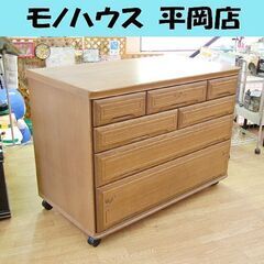 旭川家具 日家工芸 4段 チェスト 幅110×奥行60×高さ82.5cm キャスター付き ナラ材 箪笥 タンス 札幌市 清田区 平岡