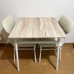 【美品】ダイニングテーブルチェアセット2人用