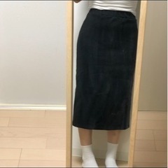 裏起毛ブラックスカート